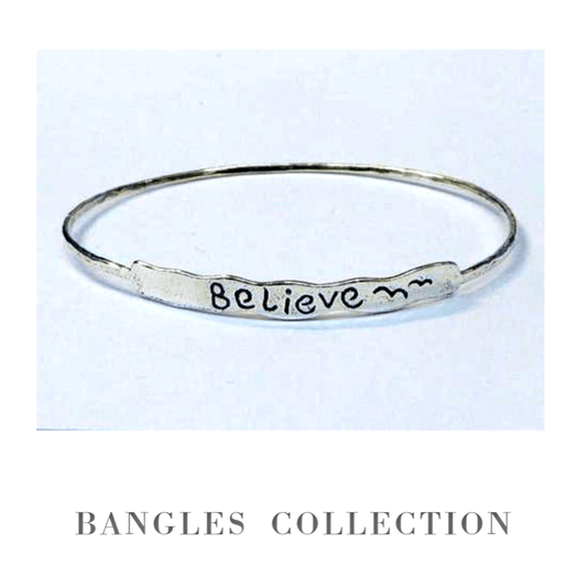 Bluenoemi Jewelry Bracelets silver Chic Stylish Believe Bangle  Israeli sterling silver bracelet  Boho jewelry.