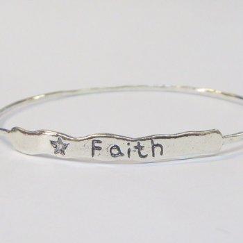 Bluenoemi Jewelry Bracelets silver Chic Stylish Faith Bangle  Israeli sterling silver bracelet  Boho jewelry.