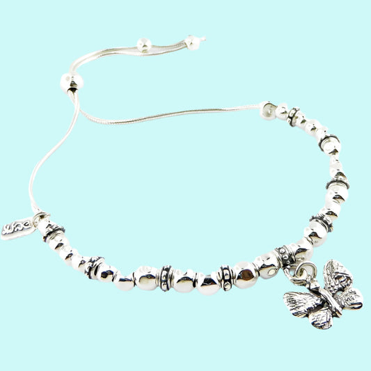 Sterling Silver Bracelet for woman with a butterfly - Bluenoemi