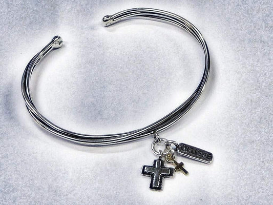 Bluenoemi Jewelry Bracelets silver Cross charms Christian Bracelet. Sterling Silver Bracelets.