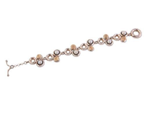 Bluenoemi Jewelry Bracelets silver-gold Bracelet for Woman. Sterling Silver and 9 carat with pearls