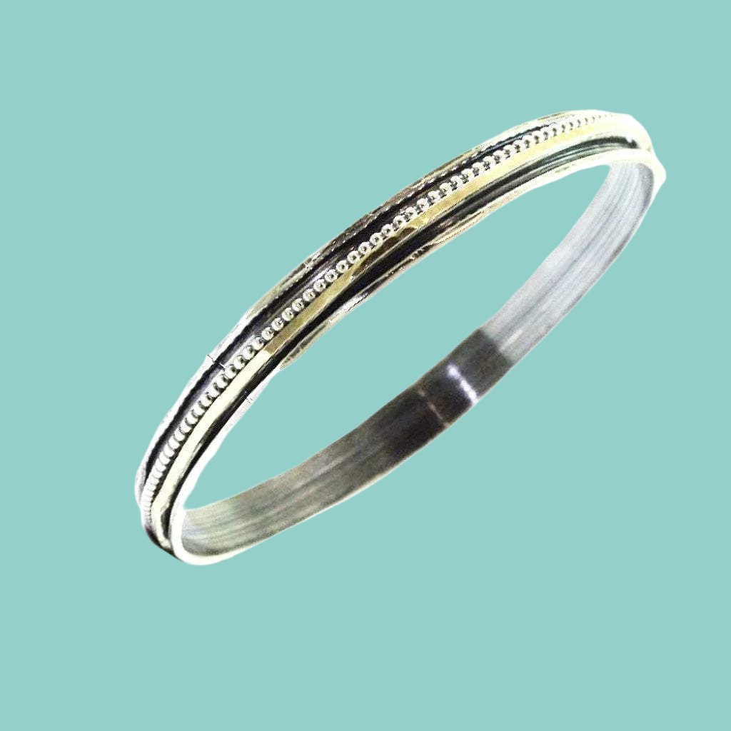 Bluenoemi Jewelry Bracelets silver gold Sterling Silver and Gold Spinner Bangles, Designer Bangle Bracelets.