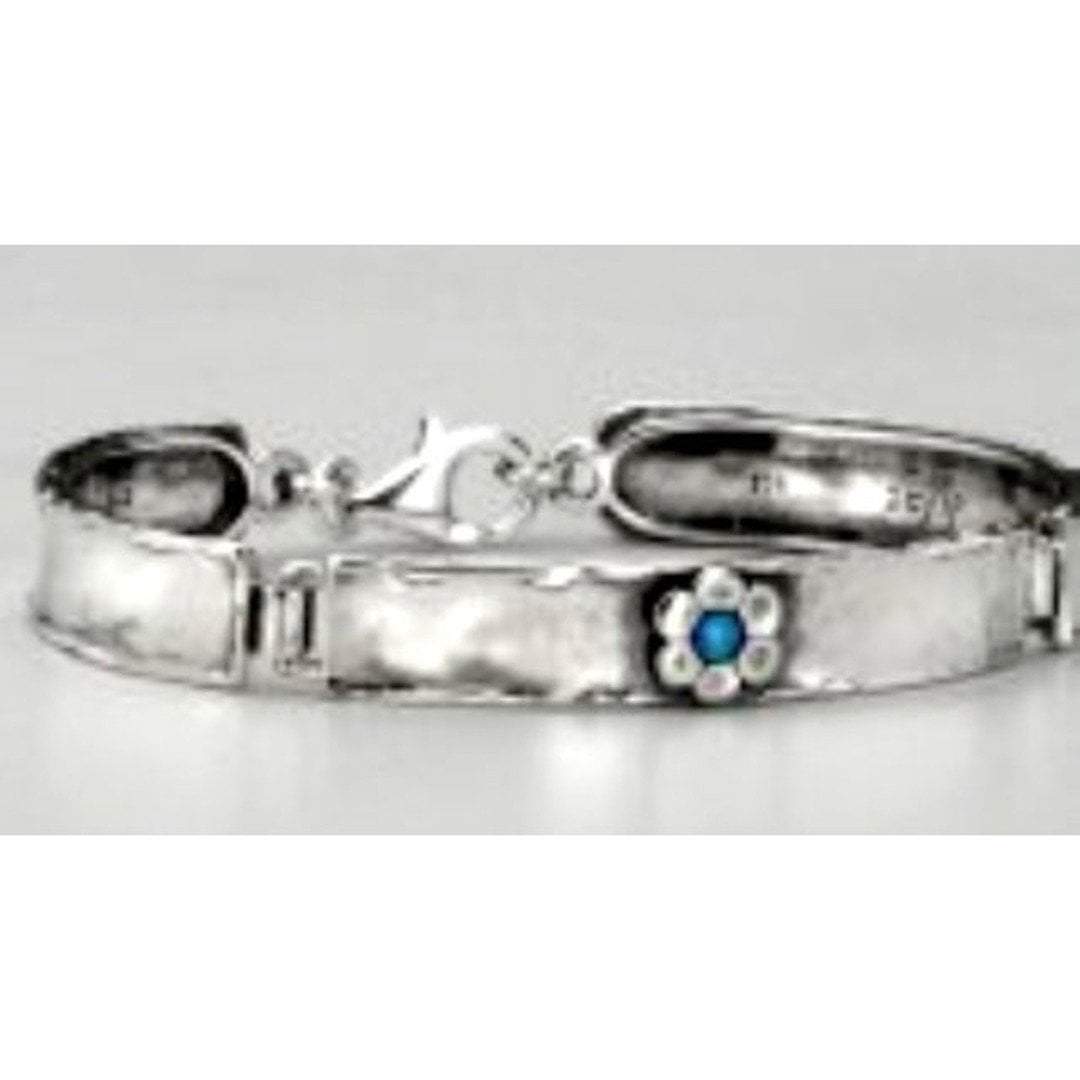 Bluenoemi Jewelry Bracelets silver Silver Bracelets Israeli bracelets Bangle bracelet Boho jewelry Blue opal flower