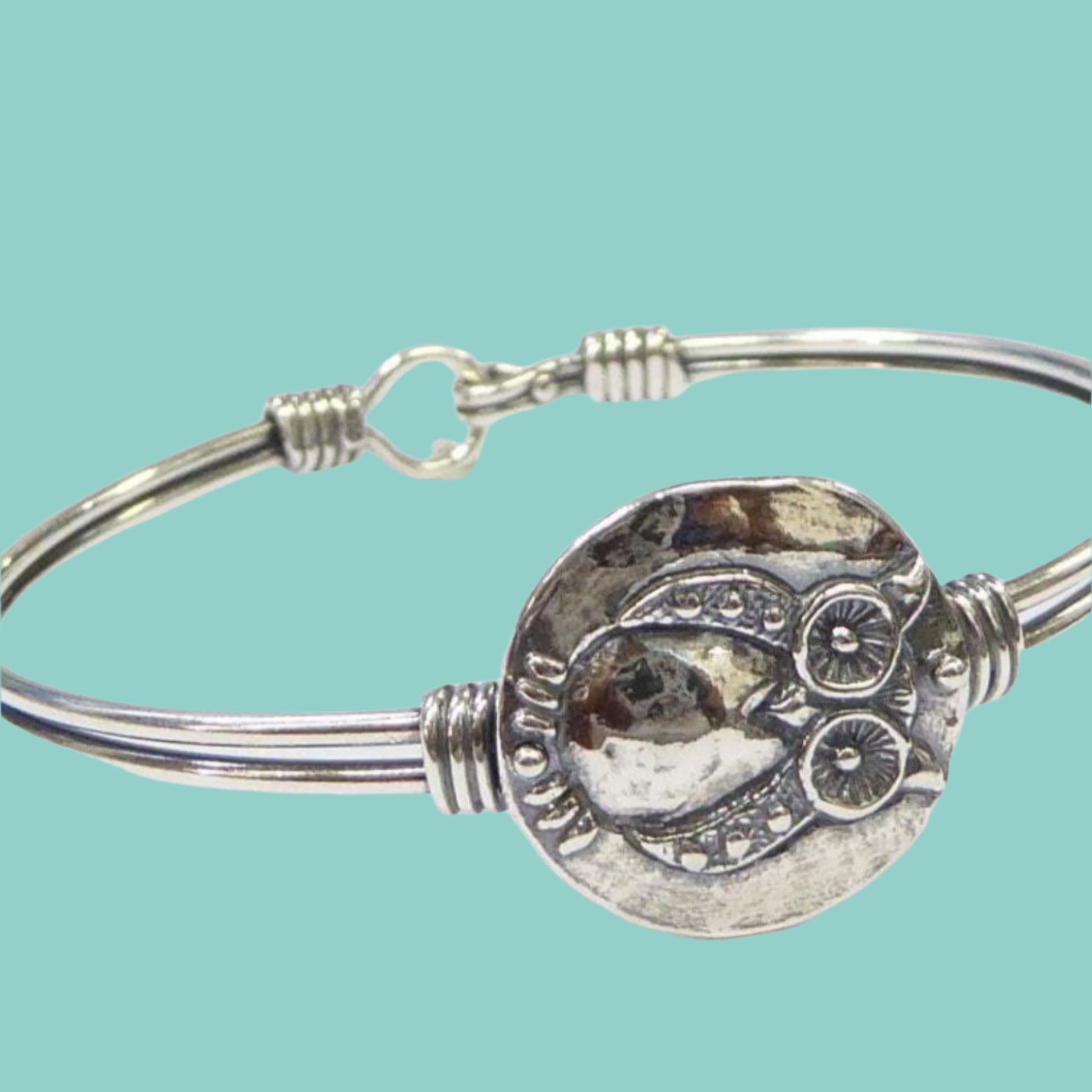 Sterling silver owl bracelet for women, Owl Bracelet symbolizing wisdom, intuition, and insight - Bluenoemi