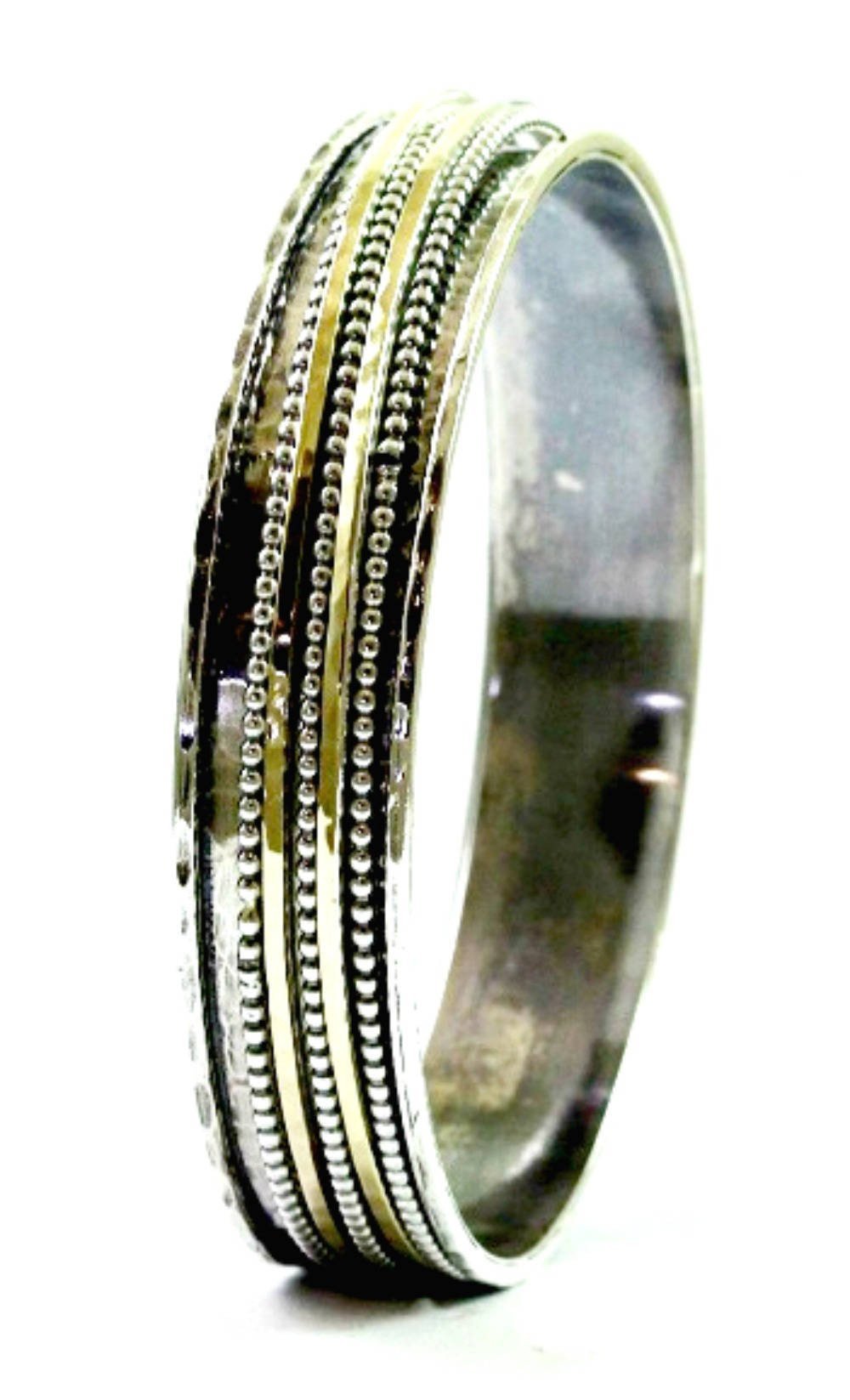 Bluenoemi Jewelry Bracelets Sterling Silver and Gold Spinner Bangles, Designer Bangle Bracelets.