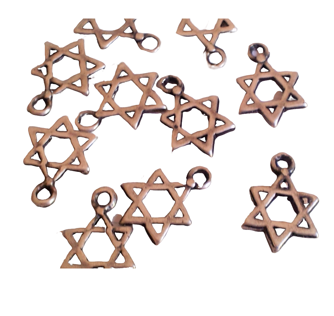 Bluenoemi Jewelry Charms & Pendants 15 mm / silver Delicate Charms for making jewels. Star of David Pendants. 10 pcs.