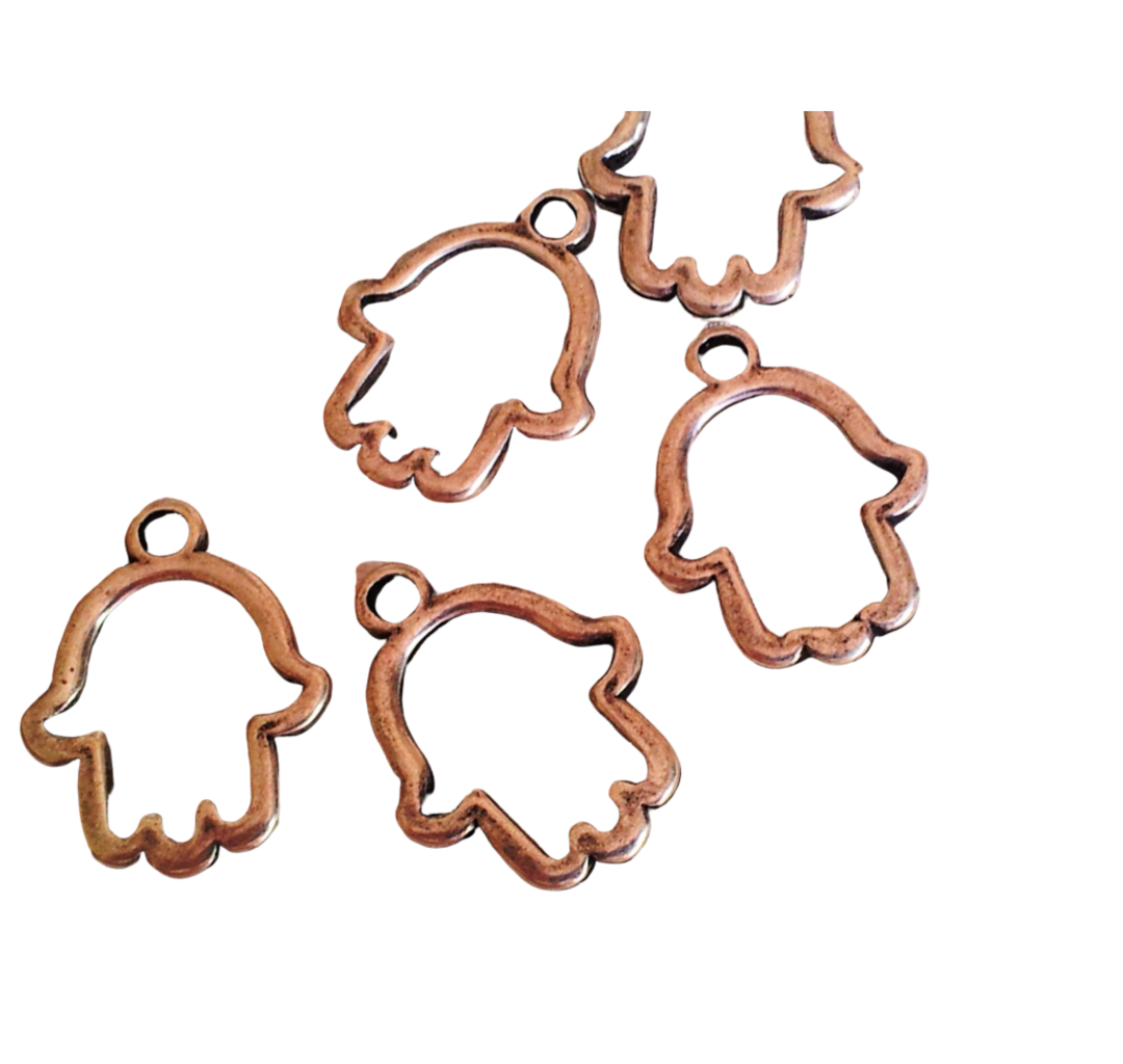 Bluenoemi Jewelry Charms & Pendants 25mm / silver Hamsa Pendants Charms for making jewels. Pendants for making jewels. Lot of 10 pcs.