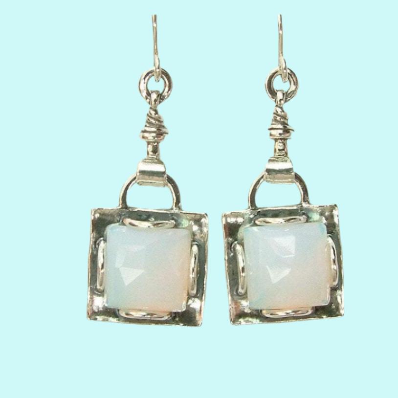 Bluenoemi Jewelry Earrings Bluenoemi Jewelry Silver earrings / earrings for woman / dangle earrings Opalit corneol onyx turquoise