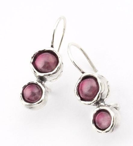 Bluenoemi Jewelry Earrings Carnelian Sterling silver earrings, Garnet Earrings, drop earrings, Dangle earrings, Israeli designer jewelry