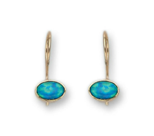 Bluenoemi Jewelry Earrings Default Title / gold Delicate 9ct Gold Blue Opal classic Earrings