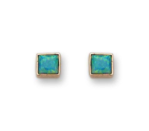 Bluenoemi Jewelry Earrings Earrings / blue Israeli Gold Stud Earrings with blue opal.