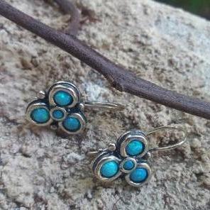 Bluenoemi Jewelry Earrings Earrings, Opal silver earrings, Sterling Silver Earrings