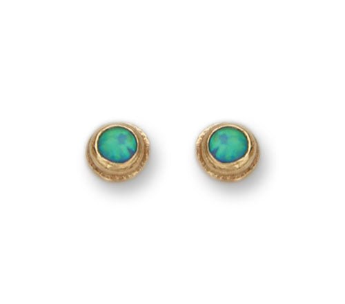 Bluenoemi Jewelry Earrings Earrings set with opals / gold Israeli earrings set with opals - Gold earrings