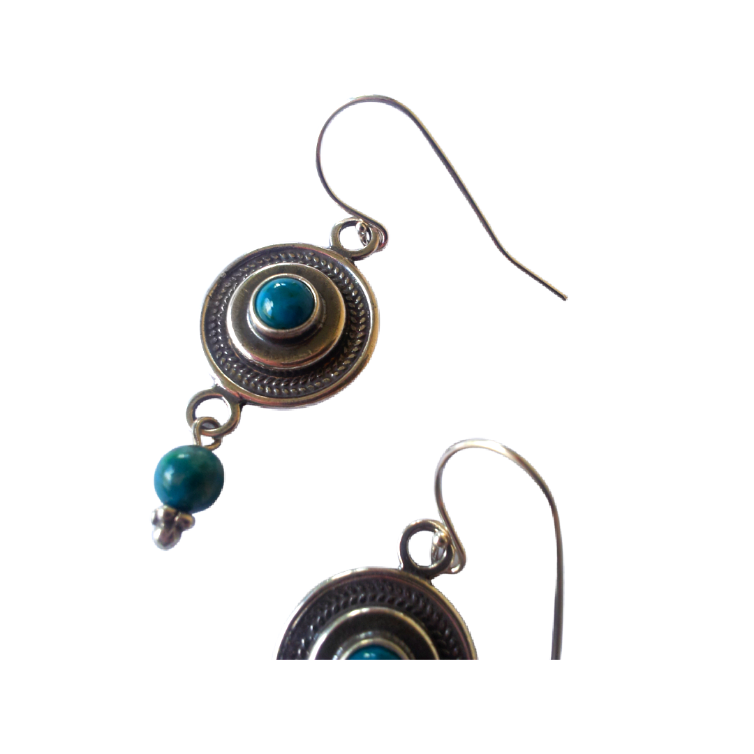 Bluenoemi Jewelry Earrings eilat / coral Sterling Silver Earrings for Woman. Delicate Filigree Cornelian / Eilat / Opals / Coral stones Israeli Jewelry Earrings.