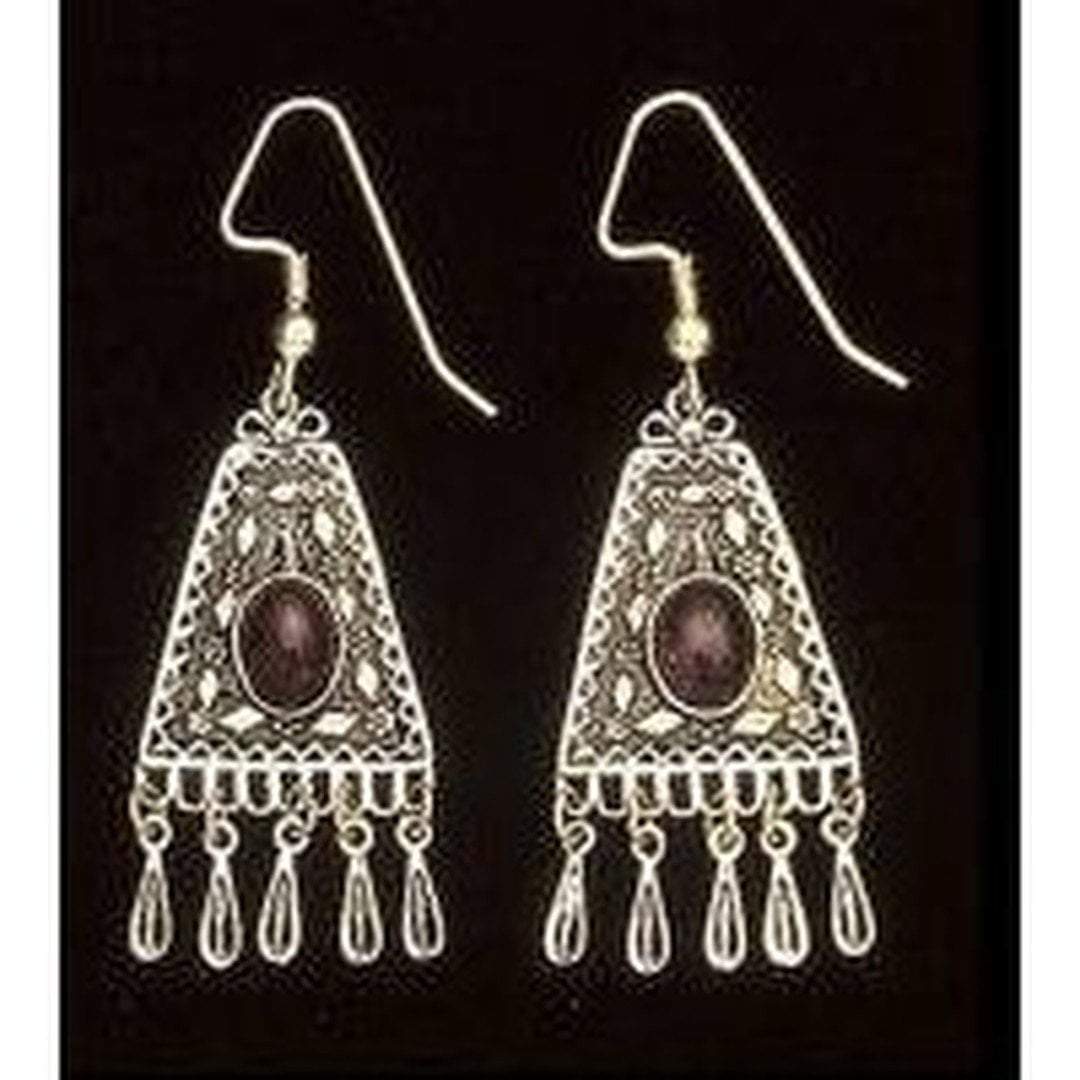 Bluenoemi Jewelry Earrings Israeli filigree ethnic sterling silver earrings / Silver Israeli filigree ethnic silver earrings