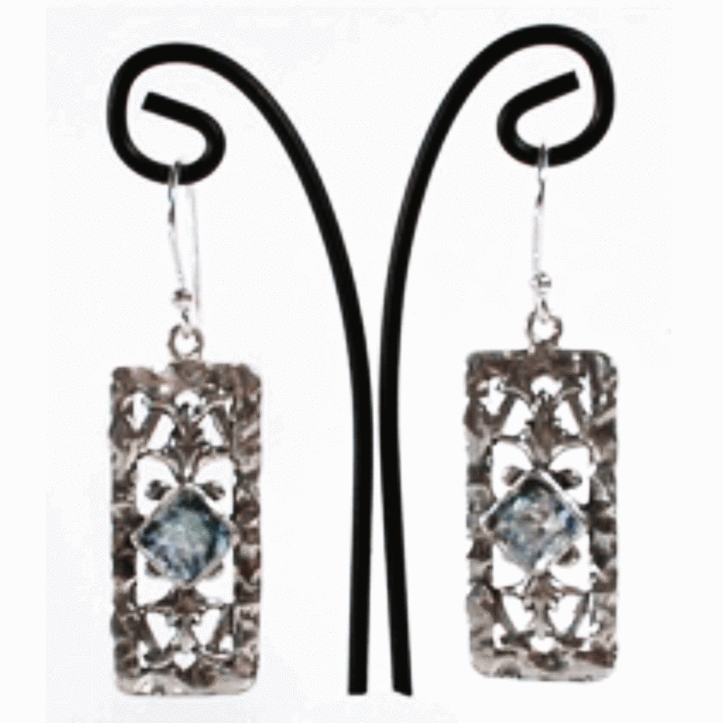 Bluenoemi Jewelry Earrings Israeli silver opal earrings handcrafted / silver Opal sterling silver earrings.