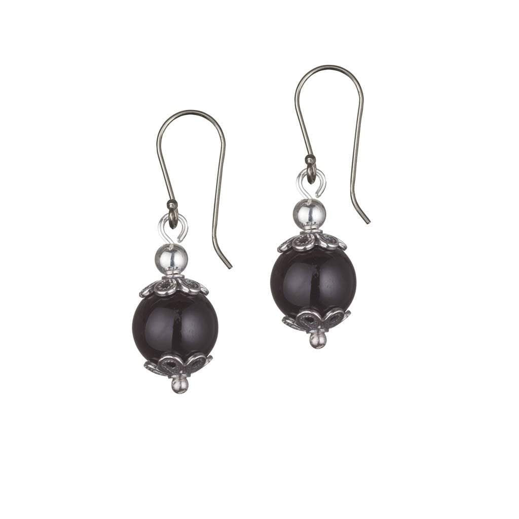 Bluenoemi Jewelry Earrings Onyx Silver earrings for woman Ethnic Earrings / Coral Turquoise Lapis Opal Onyx Garnet