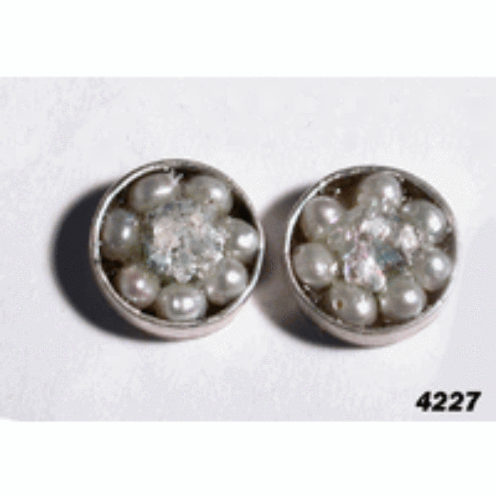 Bluenoemi Jewelry Earrings Pearls roman glass sterling silver stud earrings / silver Stud sterling silver roman glass and pearls earrings