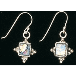 Bluenoemi Jewelry Earrings Roman glass earrings made in Israel / silver Silver roman glass earrings