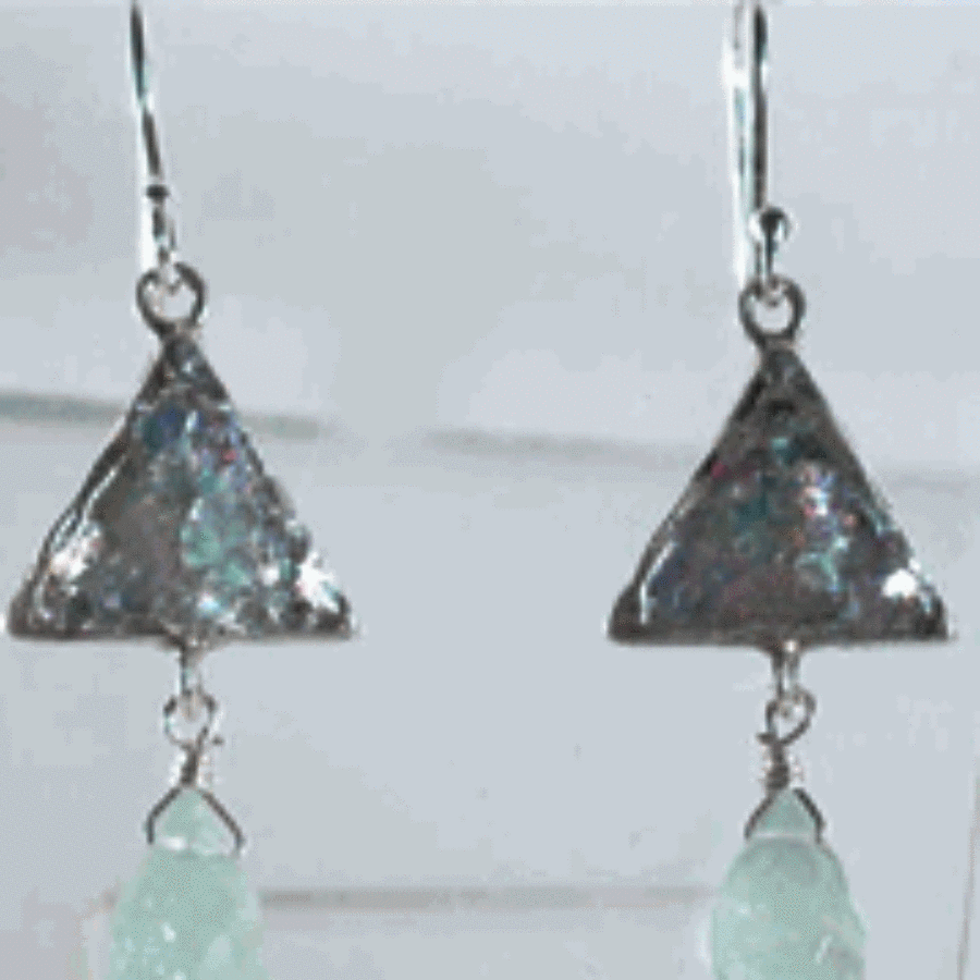 Bluenoemi Jewelry Earrings Roman glass earrings / silver Roman glass earrings
