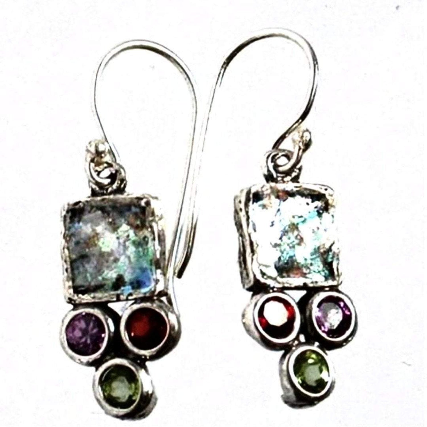 Roman glass jewelry earrings