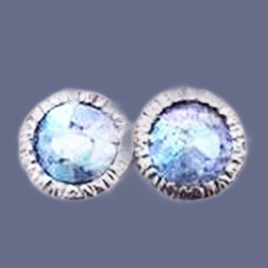 Bluenoemi Jewelry Earrings silver Roman Glass Earrings for woman, Sterling Silver Stud earrings