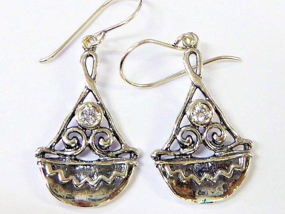 Bluenoemi Jewelry earrings silver Romantic handmade silver earrings for women Bluenoemi Israeli Jewelry