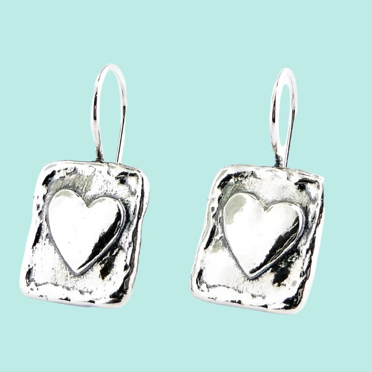 Bluenoemi Jewelry earrings silver Romantic silver Heart Earrings for women Bluenoemi Israeli Jewelry