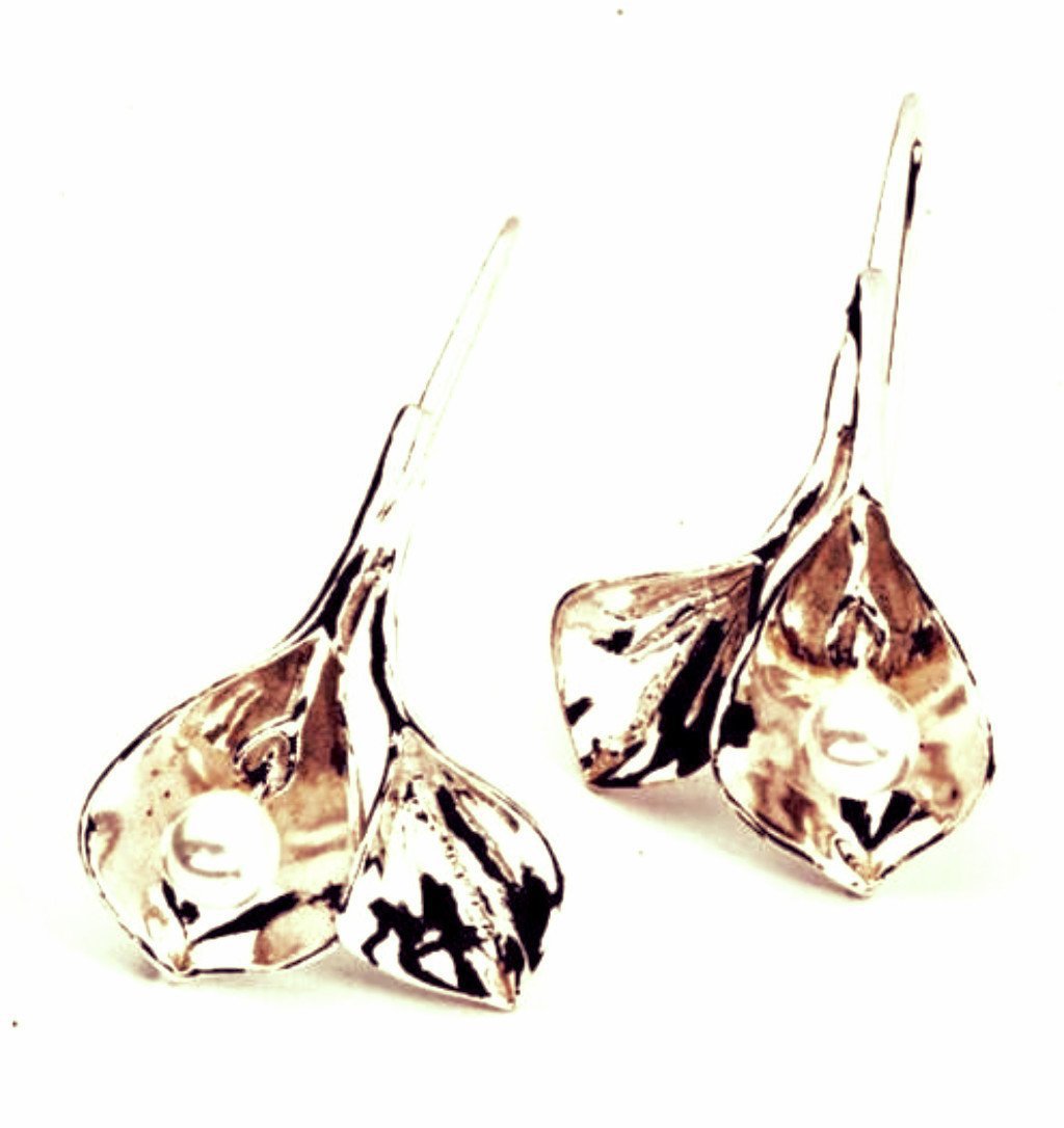 Bluenoemi Jewelry Earrings silver Silver pearls earrings / earrings for women / dangle earrings set Pearls