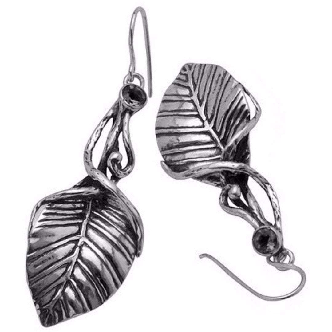 Bluenoemi Jewelry Earrings silver Sterling silver 925 Dangling Earrings Delicate Leaf design