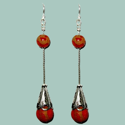 Sterling Silver Earrings Filigree Ethnic Jewelry - Bluenoemi