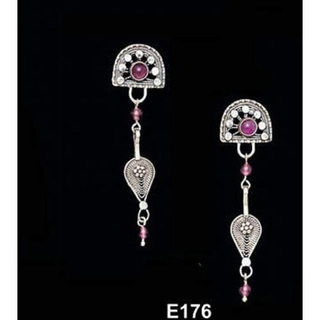 Bluenoemi Jewelry Earrings silver Sterling silver earrings,   Filigree  israeli silver earrings. Sterling silver jewelry with gemstones