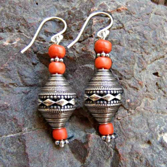 Sterling Silver Earrings Filigree Ethnic Jewelry - Bluenoemi