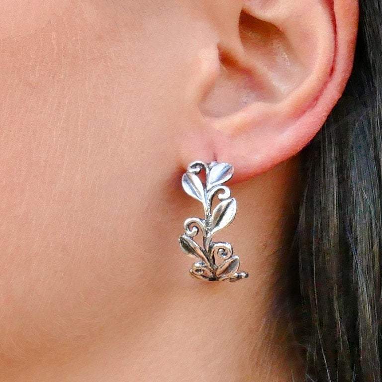 Silver earrings hoops small Bluenoemi earrings