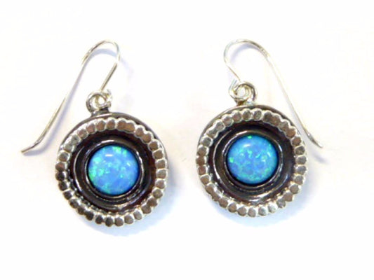 Bluenoemi Jewelry Earrings Sterling silver Blue Opals Dangling earrings gift for mom Israeli Jewelry