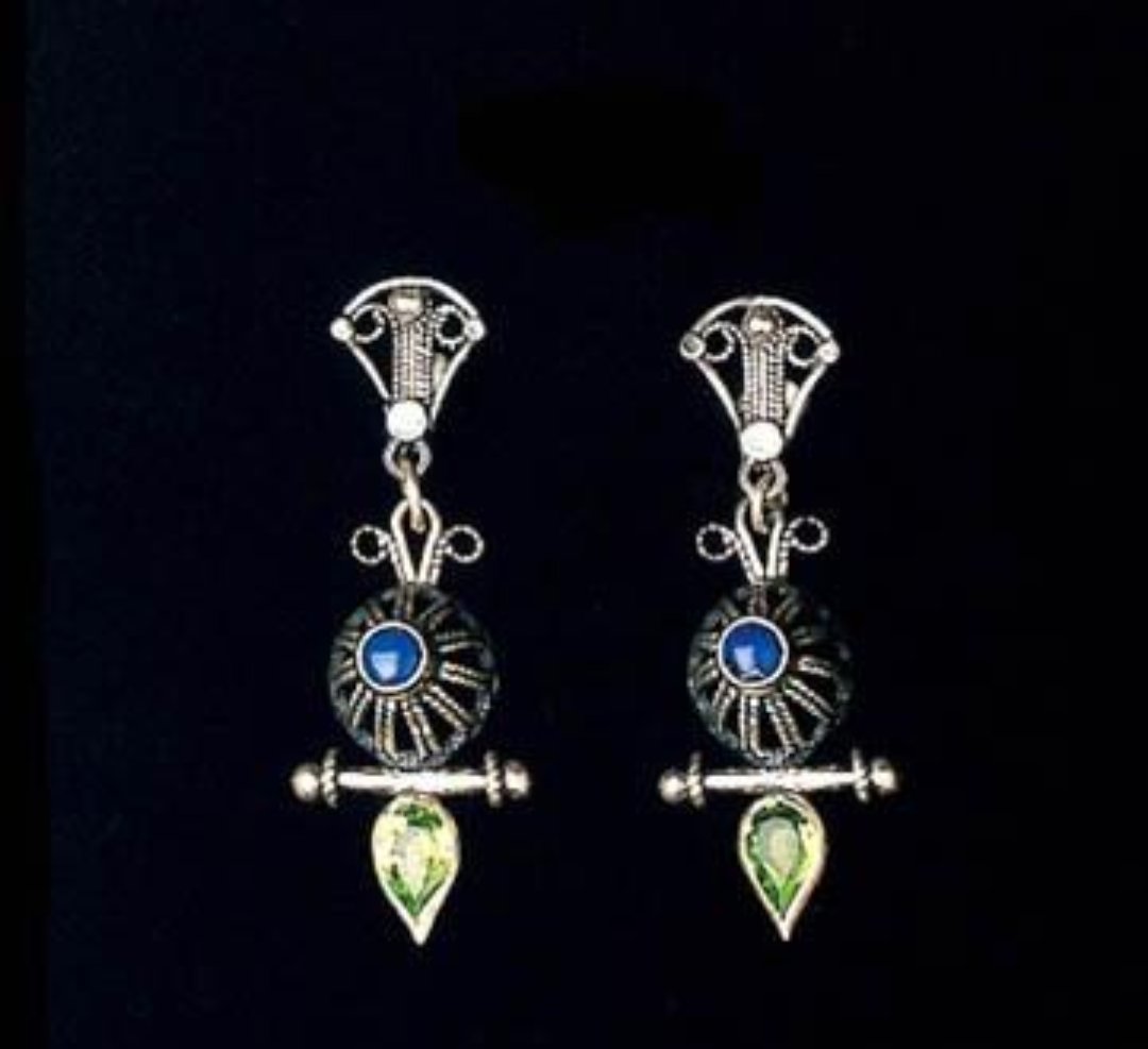 Bluenoemi Jewelry Earrings Sterling silver earrings, bohemian jewelry, ethnic jewelry, Earrings for woman,  Filigree Earrings.