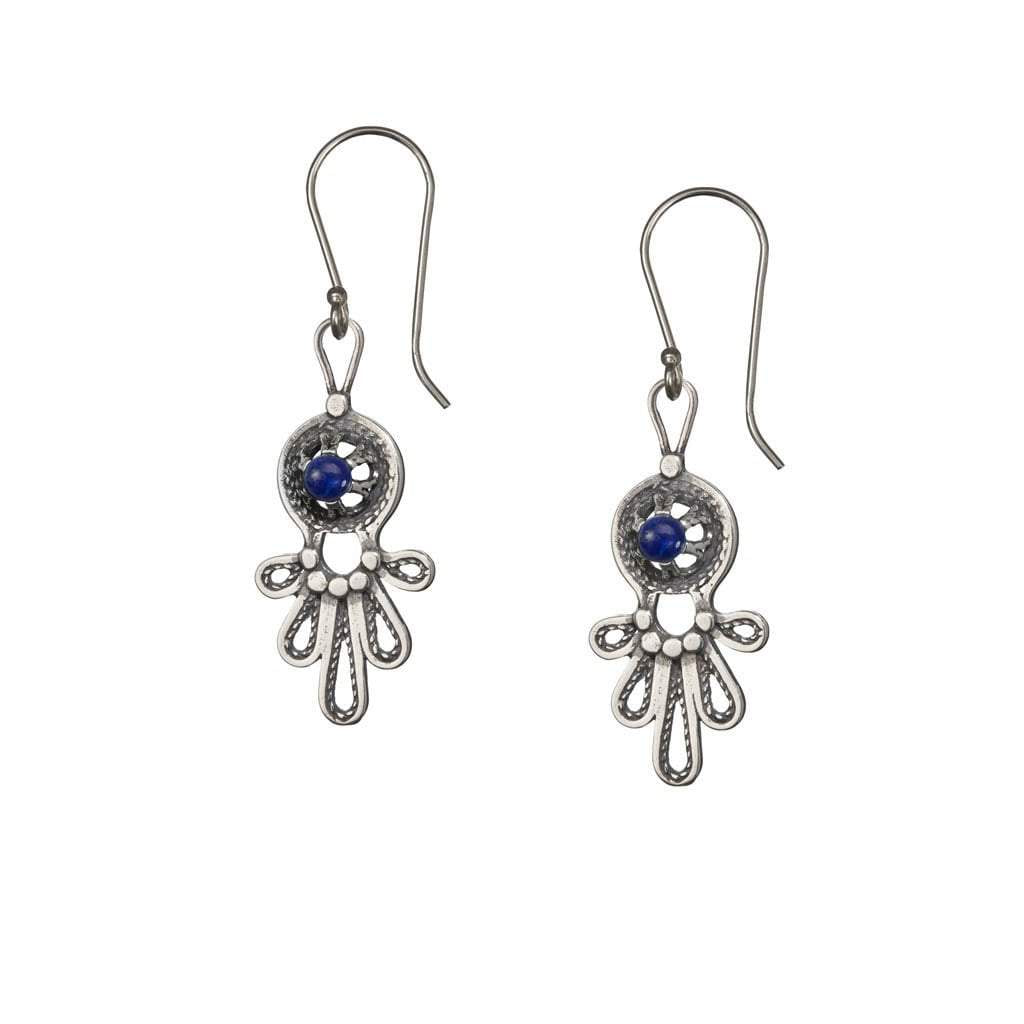 Sterling silver earrings Delicate Filigree cornelian / Eilat stones israeli earrings. - Bluenoemi