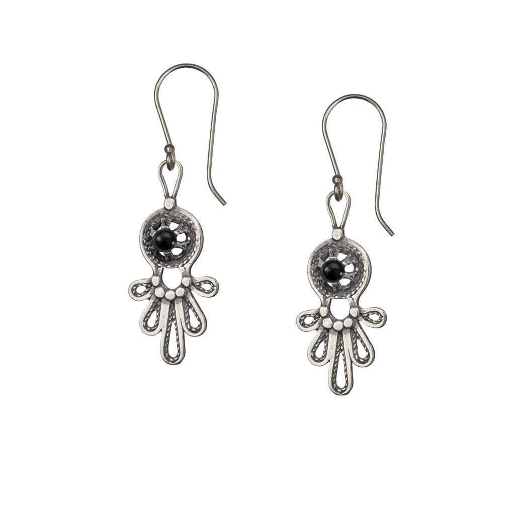Sterling silver earrings Delicate Filigree cornelian / Eilat stones israeli earrings. - Bluenoemi