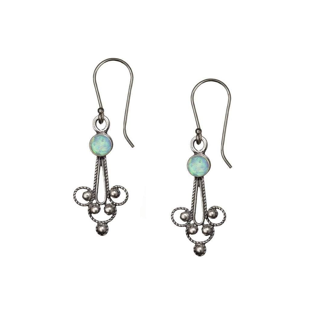 Bluenoemi Jewelry Earrings Sterling silver earrings Delicate Filigree israeli earrings set Eilat Stone.