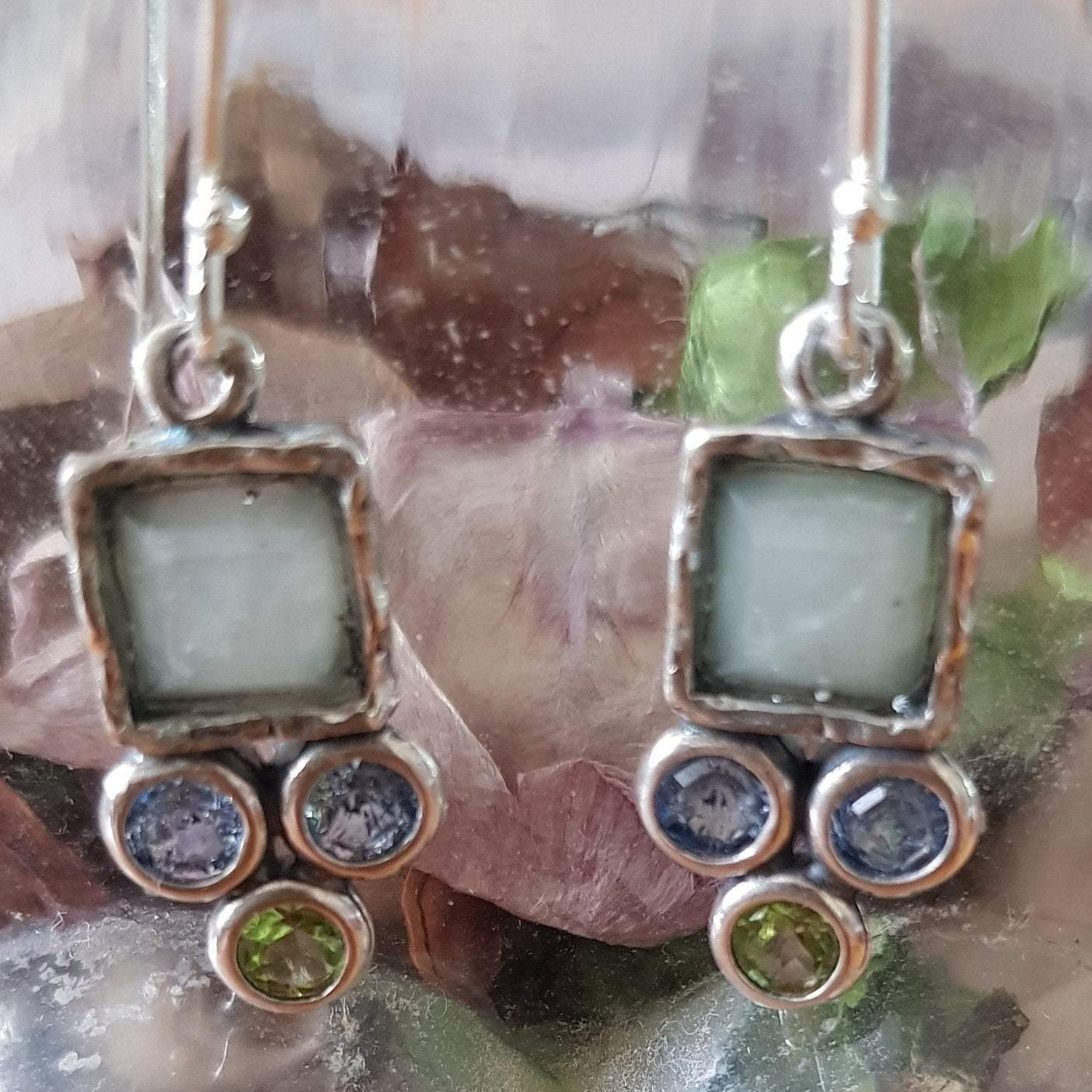Bluenoemi Jewelry Earrings Vibrant sterling silver earrings for women - dangling gemstones & cubic zirconia earrings - Bluenoemi sterling jewelers