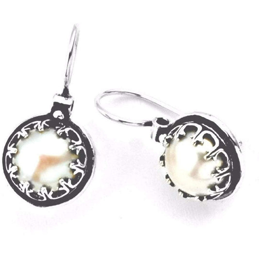 Bluenoemi Jewelry Earrings white Sterling Silver Crown Earrings / silver earrings / earrings for women / dangle earrings