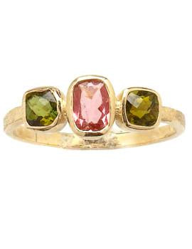 Bluenoemi Jewelry Gold Ring Gold ring 9 carats set with tourmalines | ring for woman