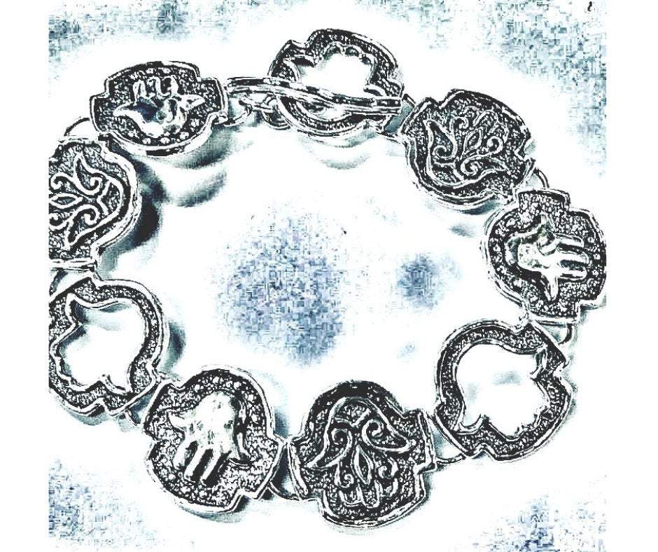 Bluenoemi Jewelry Hamsas Bracelet, Good luck blessing Israeli bracelet Jewish Bracelet