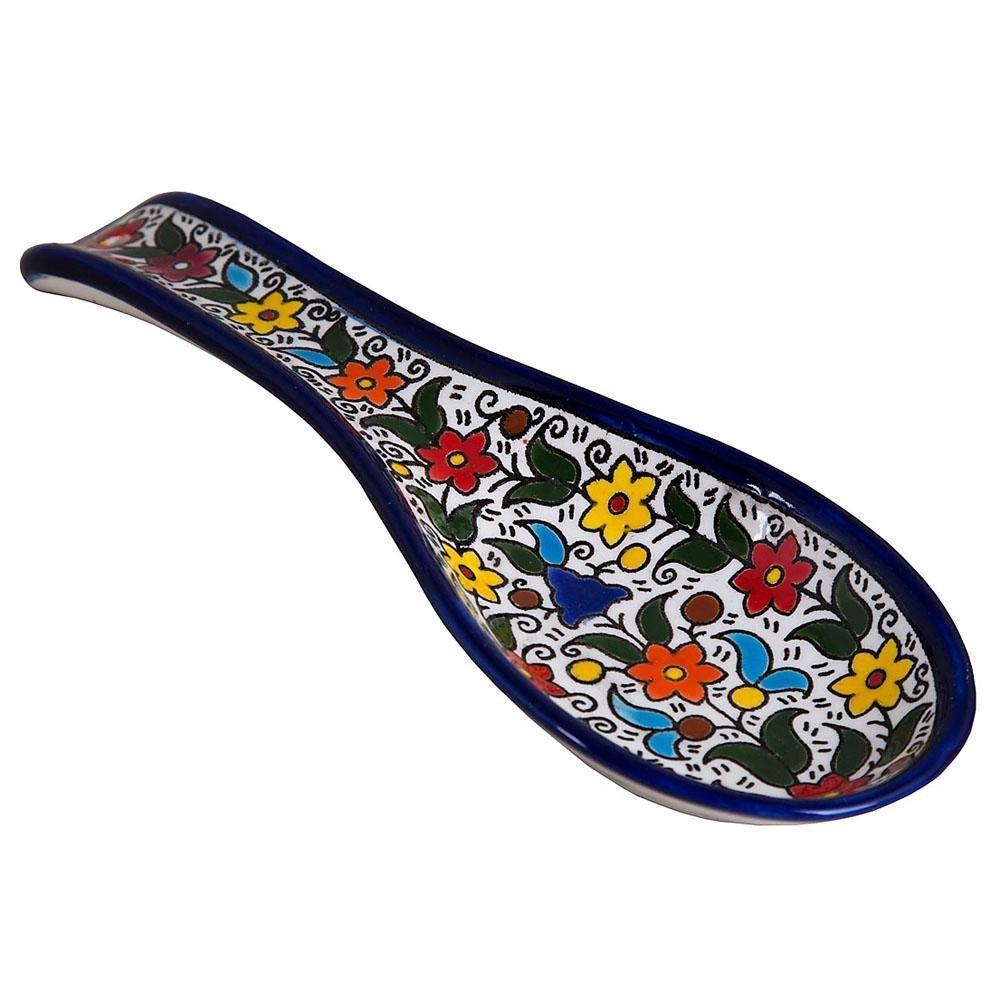 Bluenoemi Jewelry home-decor 14 / colourful Armenian Ceramic Rest Spoon for serving or decoration.