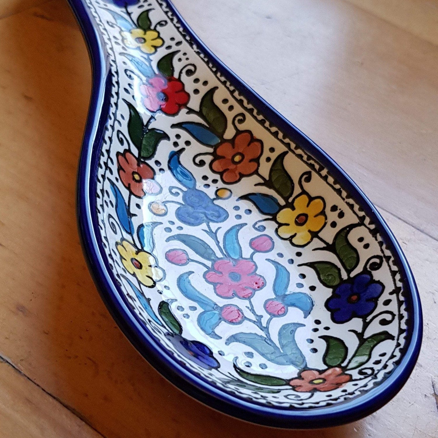 Bluenoemi Jewelry home-decor 14 / colourful Armenian Ceramic Rest Spoon for serving or decoration.