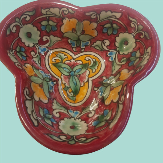 Bluenoemi Jewelry Home-Decor 14 / colourful Ceramic bowl for serving or decoration. Flowers motif.