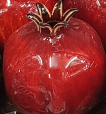 Bluenoemi Jewelry home-decor 8 cm / 1 Handcrafted Red Ceramic Pomegranate for Decoration.