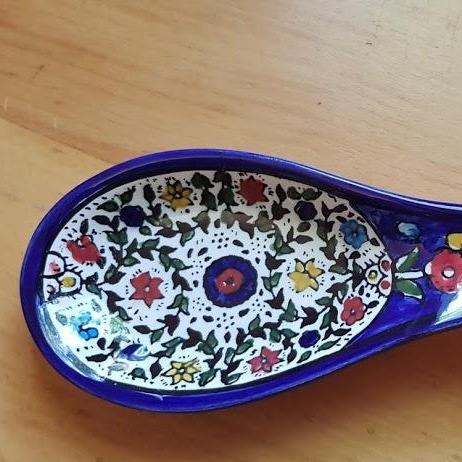 Bluenoemi Jewelry home-decor Armenian ceramic rest spoon for serving or decoration.