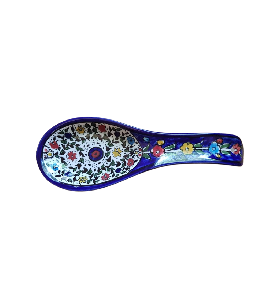 Bluenoemi Jewelry home-decor Armenian ceramic rest spoon for serving or decoration.