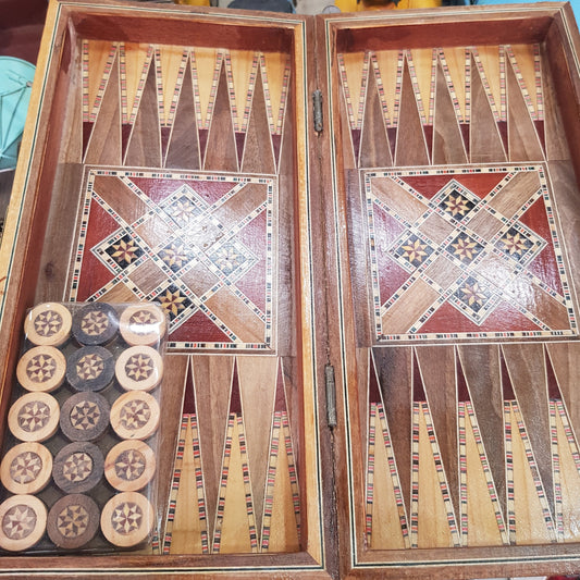 Backgammon Shesh Besh Game mini 10 x 20 cm - Bluenoemi